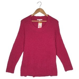 New Seven7 Sweater Womens M Chenille Popcorn Round Neck Long Sleeve Pink